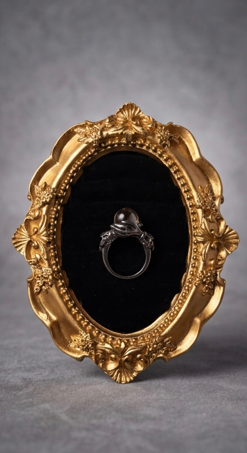 Anillo Bola de Cristal Negra
