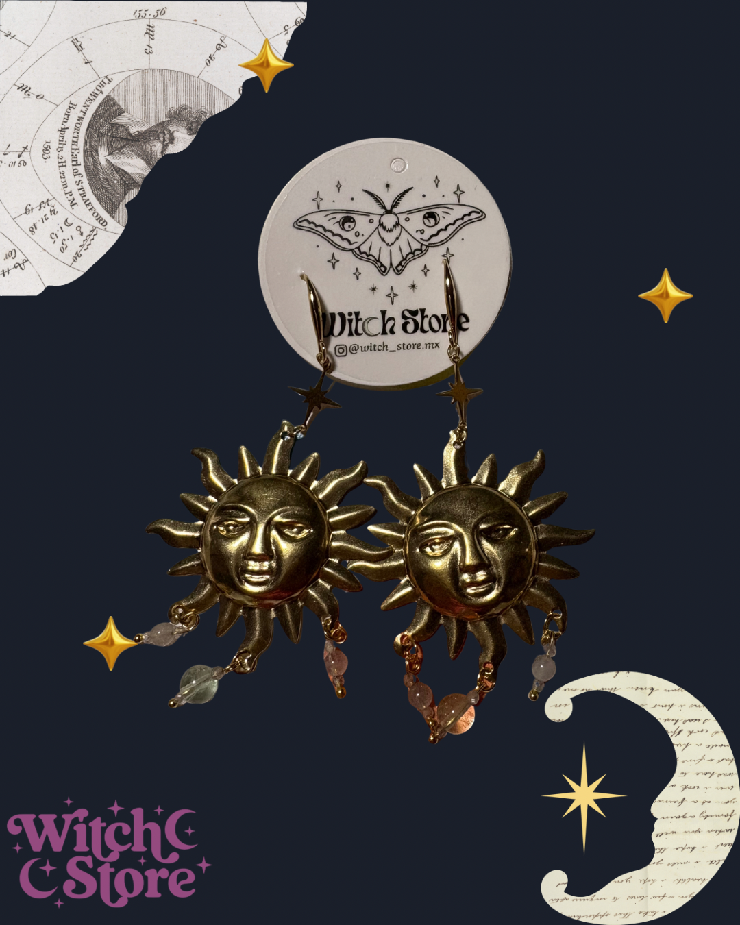 Aretes Whimsical Sun Flourita