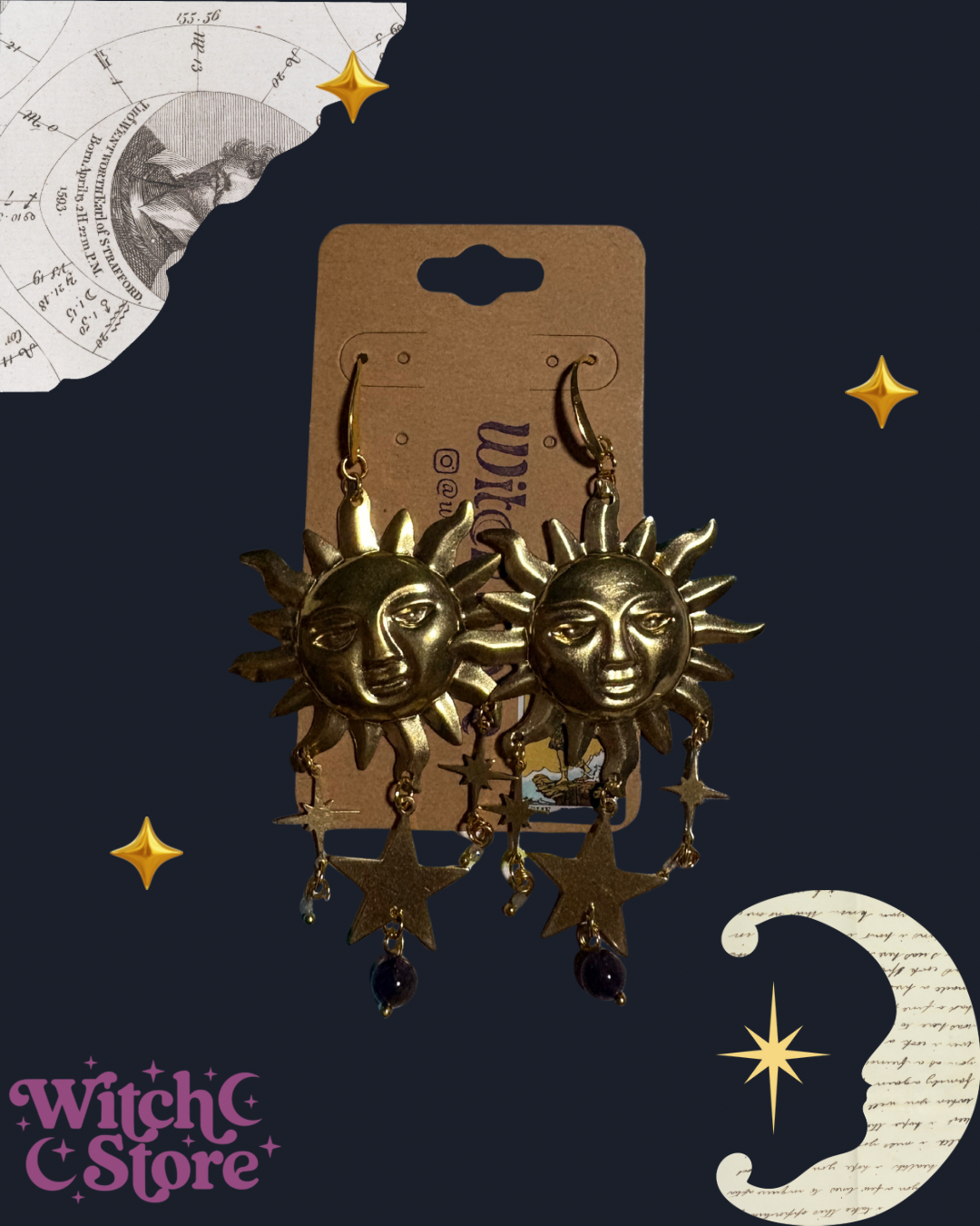 Aretes Whimsical Sun Amatista